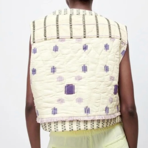 Zara Quilted Front Tie Vest - Size XS - Picture 2 of 2